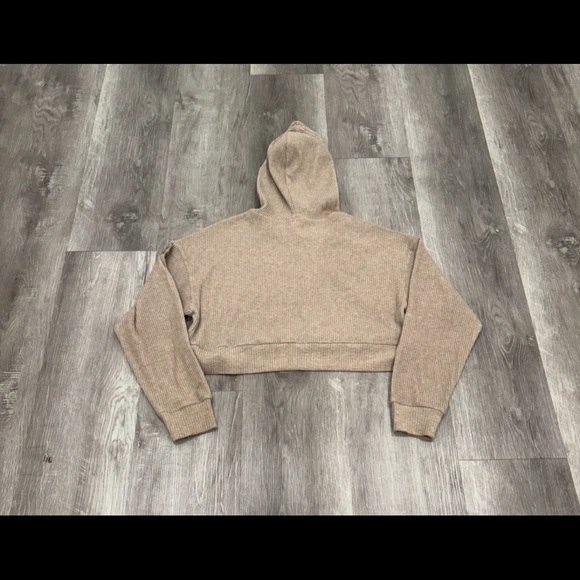 ALO Muse Hoodie Women’s M Ribbed Gravel Heather - Picture 3 of 7